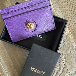 Versace Medusa head leather card holder full set